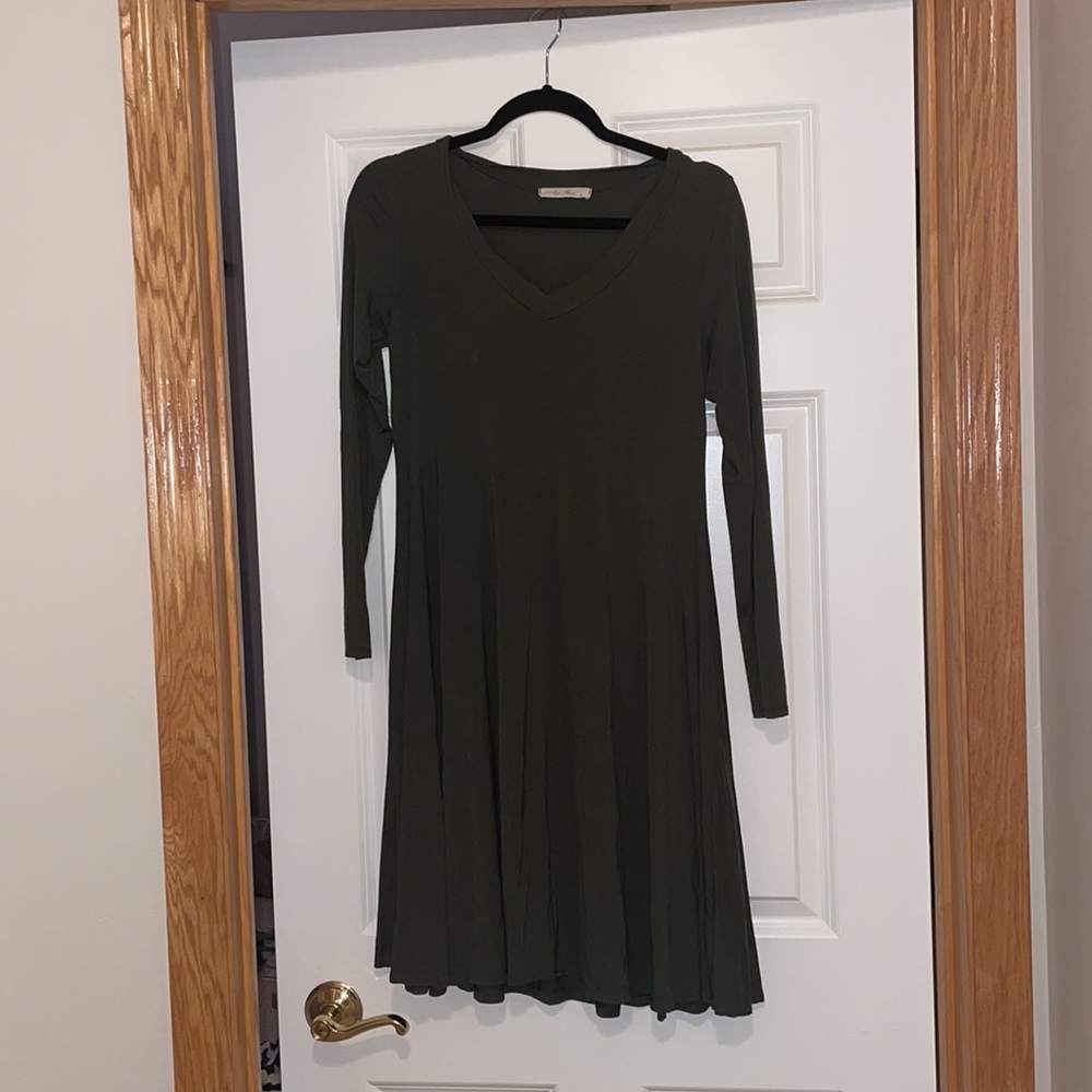 Olive Green Swing Dress